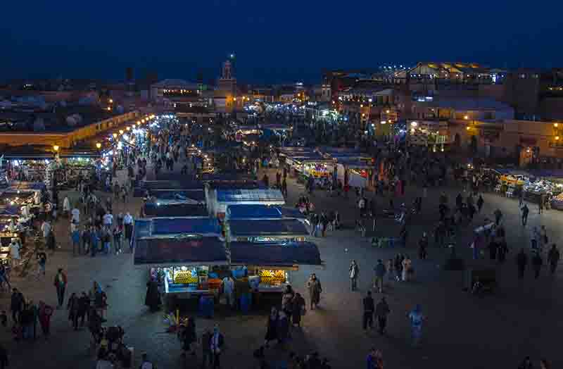 25 - Marruecos - Marrakech - plaza Jamaa el Fna - imagen nocturna